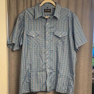 White Horse Mens Western Button up Shirt Short Sleeve Size XL